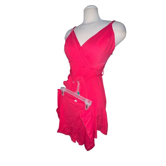 Halara V Neck Backless Mini Casual Dress Sz Large Womens White Adjustable Strap - Picture 7 of 16